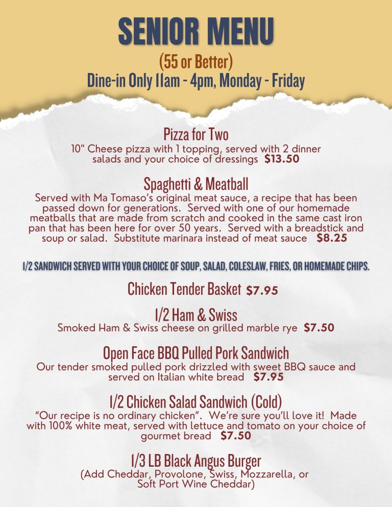Senior Menu