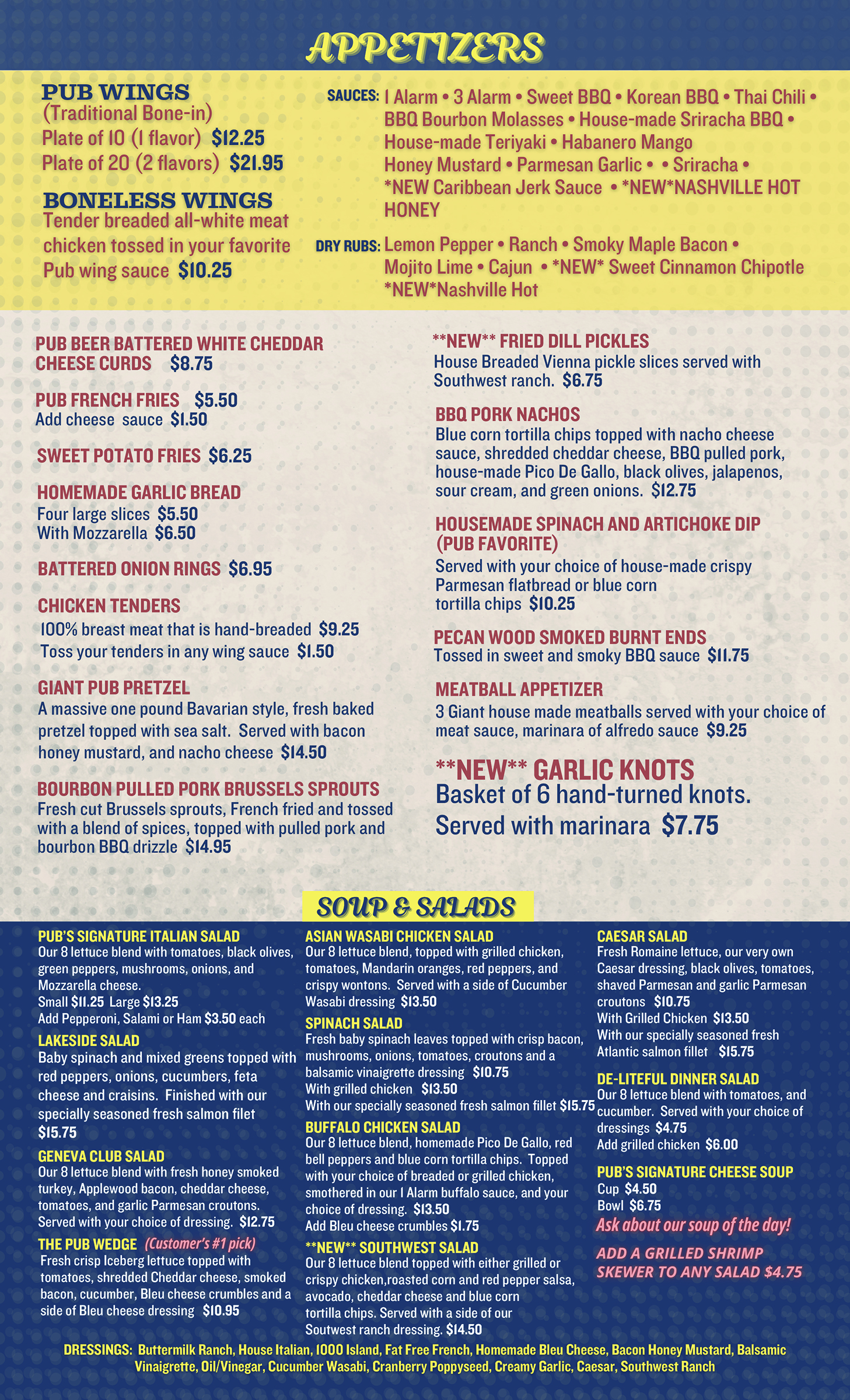Our Menu - Nextdoor Pub & Pizzeria - Serving Lake Geneva and its