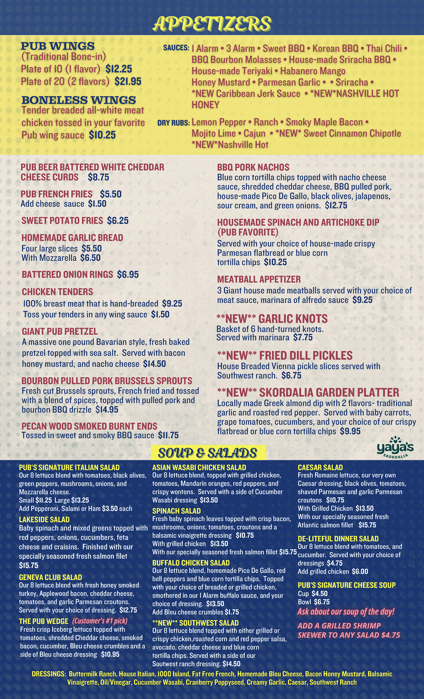 Our Menu - Nextdoor Pub & Pizzeria - Serving Lake Geneva and its